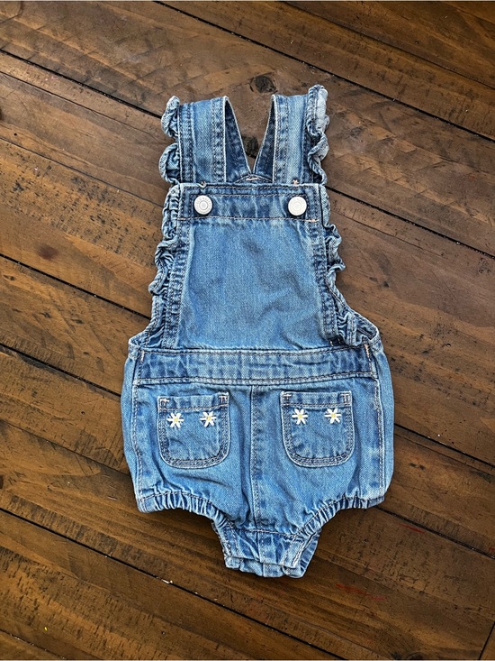 Old Navy Other - Denim Old Navy Ruffle Baby Overalls
